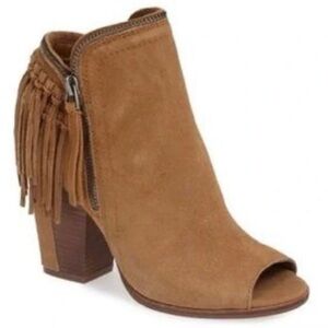 Dolce Vita DV Josie Cognac Suede Fringe Booties GUC